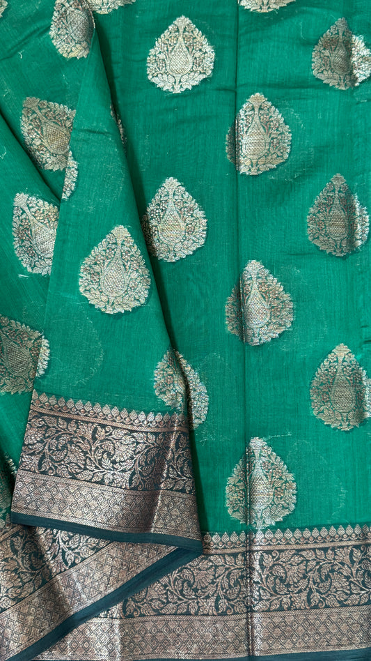 Pure Chanderi Cotton Saree – Antique Borders