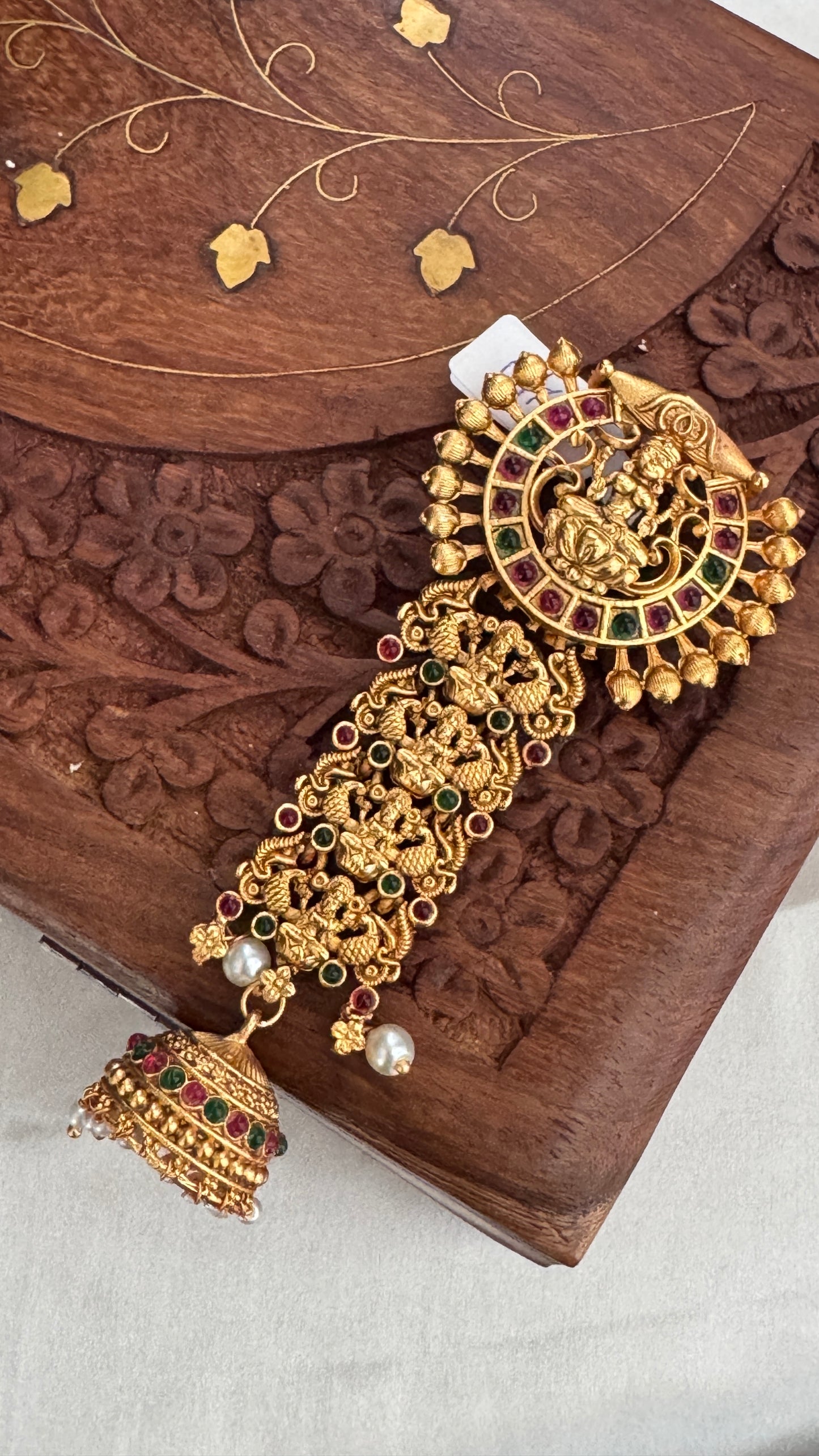 Bridal Jadai Billai Hair Brooch – Lakshmi Design Choti Decoration for Weddings