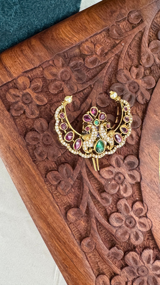 Pecock Jadai Billai Hair Brooch