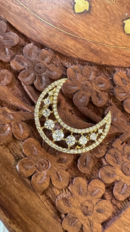 Jadai Billai Hair Brooch – Full & Half Moon (2-in-1)
