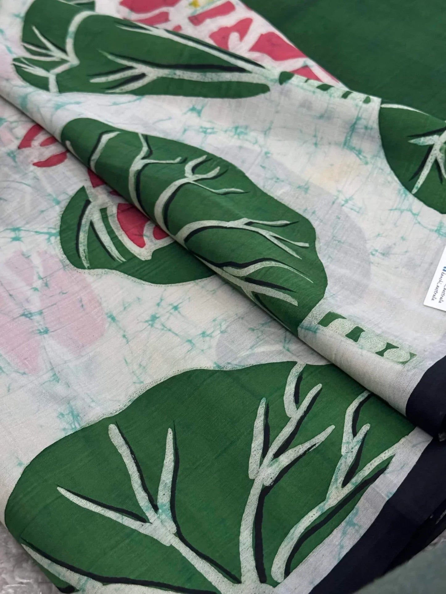 Pure Mulberry silk saree – Batik prints - Green