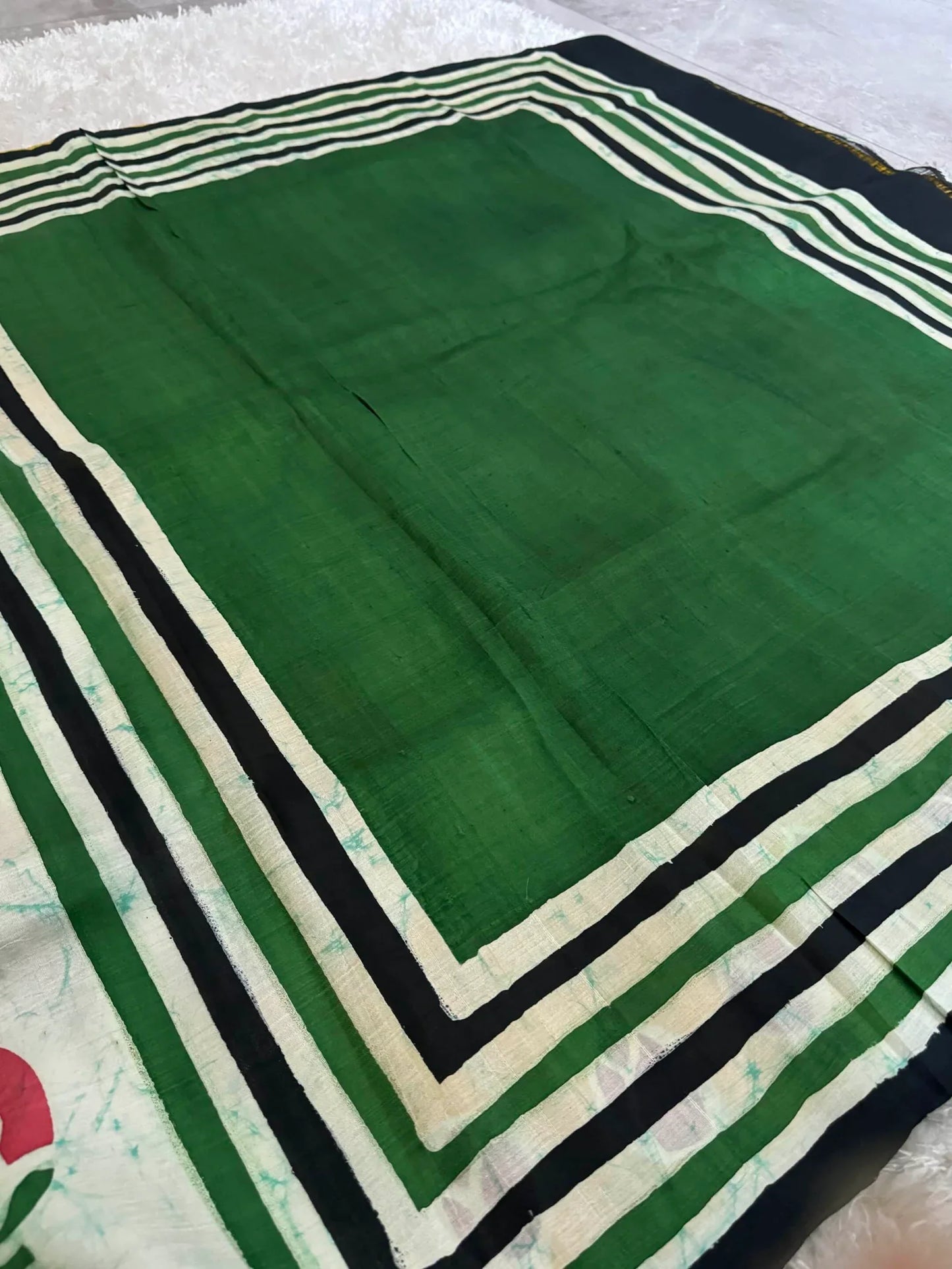 Pure Mulberry silk saree – Batik prints - Green