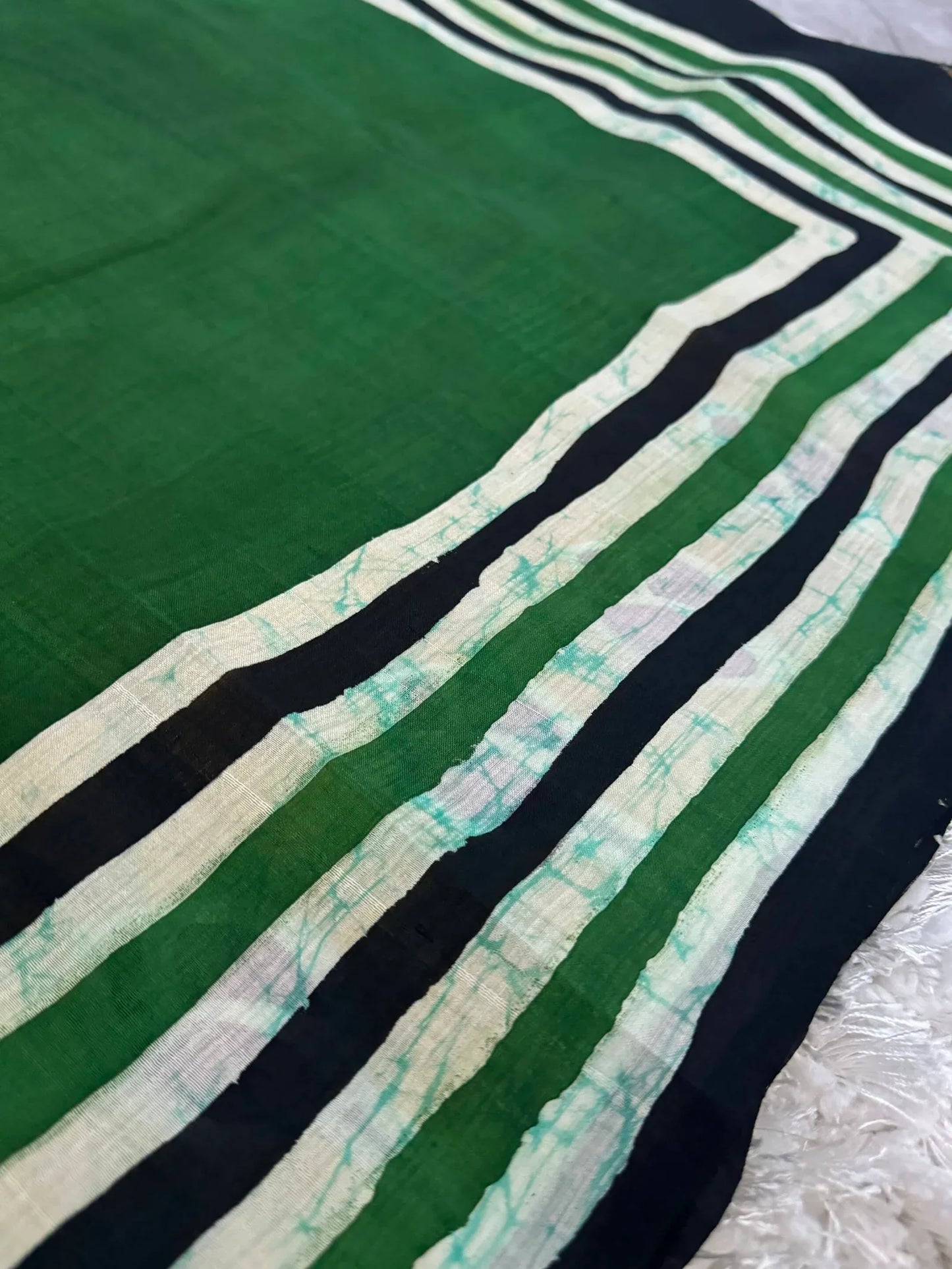 Pure Mulberry silk saree – Batik prints - Green