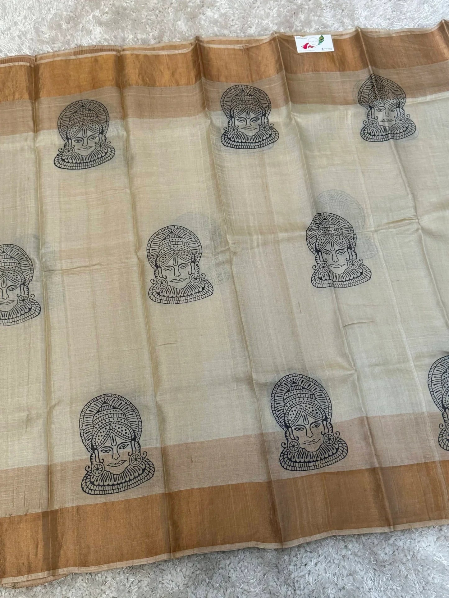 Pure Tussar silk saree – Block Kerala prints