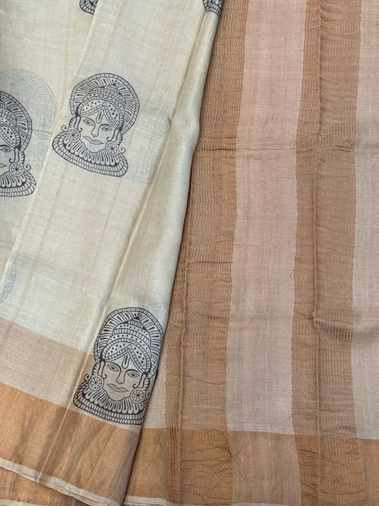 Pure Tussar silk saree – Block Kerala prints