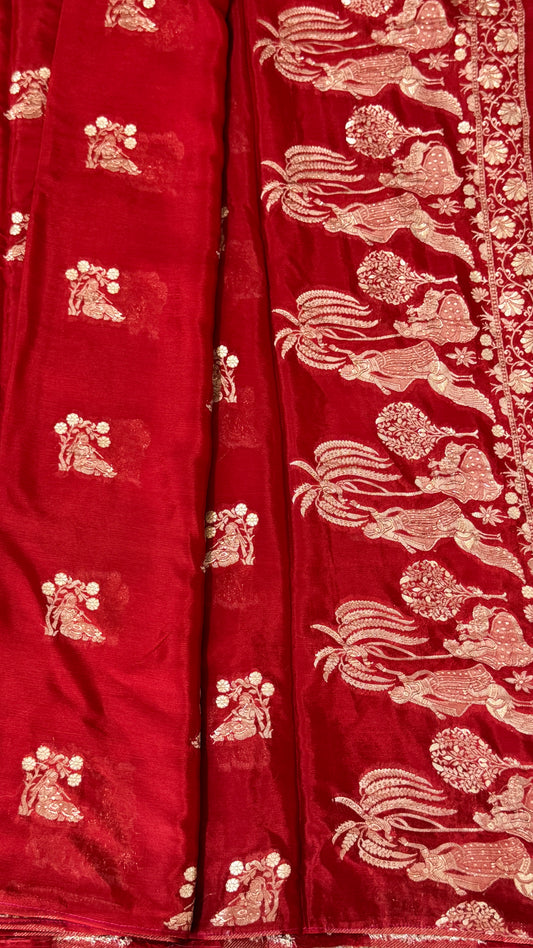 Chinon Crepe Sarees – Graceful, Lightweight & Perfectly Elegant – RED
