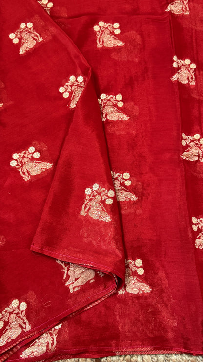 Chinon Crepe Sarees – Graceful, Lightweight & Perfectly Elegant – RED
