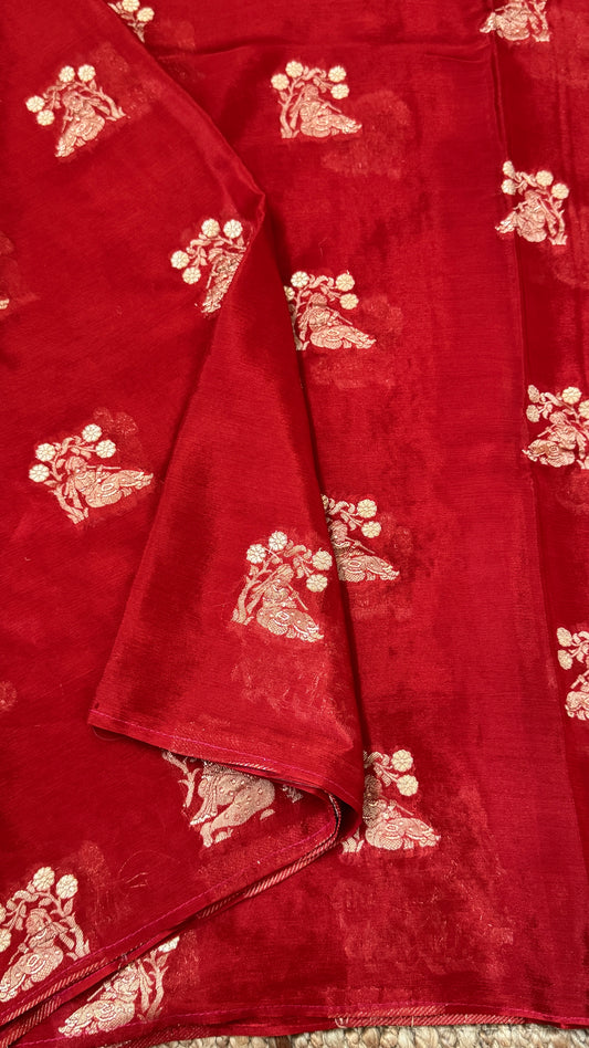 Chinon Crepe Sarees – Graceful, Lightweight & Perfectly Elegant – RED