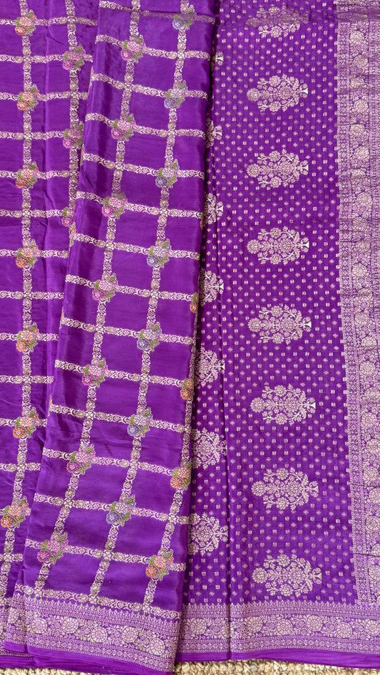 Munga Silk Banarasi Sarees - Purple Elegance