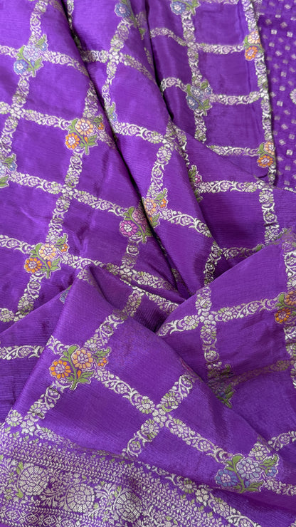 Munga Silk Banarasi Sarees - Purple Elegance