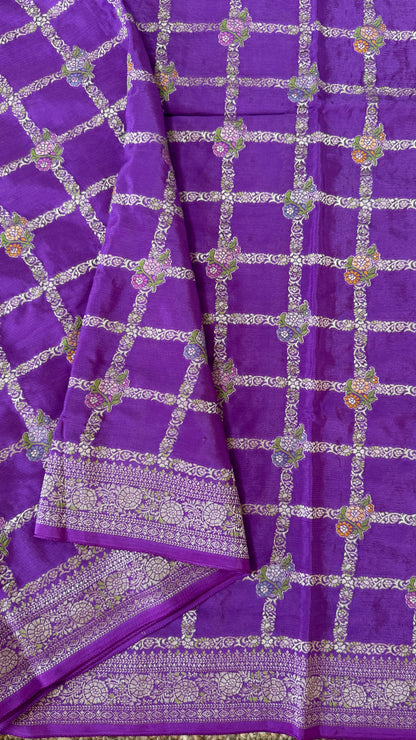 Munga Silk Banarasi Sarees - Purple Elegance