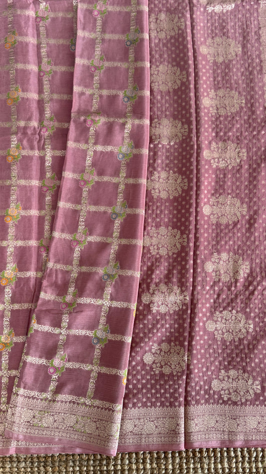 Munga Silk Banarasi Sarees - Mauve