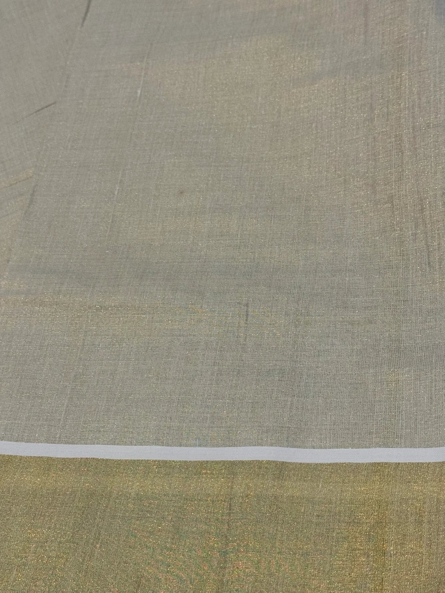 Onam tissue silk saree with gold zari border
