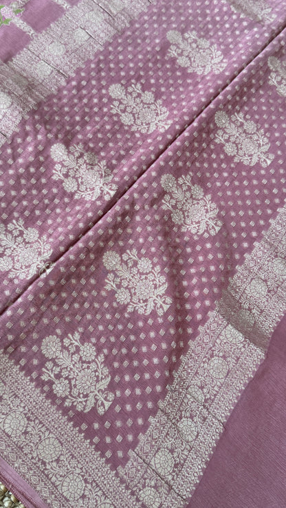 Munga Silk Banarasi Sarees - Mauve