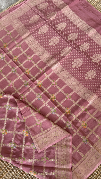 Munga Silk Banarasi Sarees - Mauve