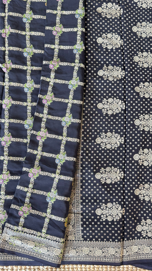 Munga Silk Banarasi Sarees - Black Elegance