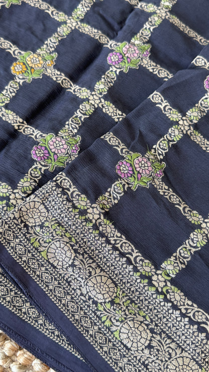 Munga Silk Banarasi Sarees - Black Elegance