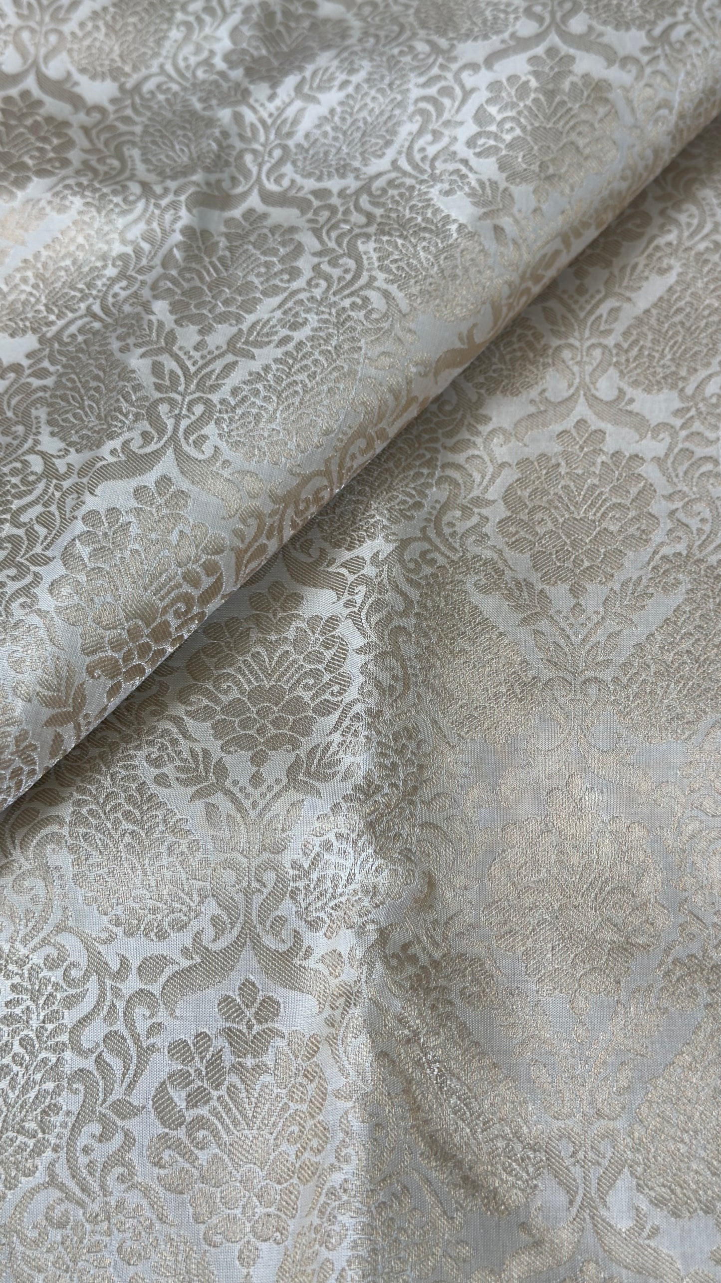 KANJIVARAM PURE SILK SAREE – Fully Brocade Saree in Half White