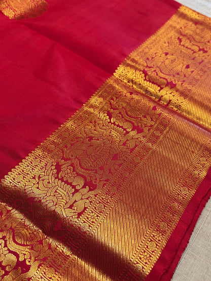 KANJIVARAM PURE SILK SAREE in DEEP RED