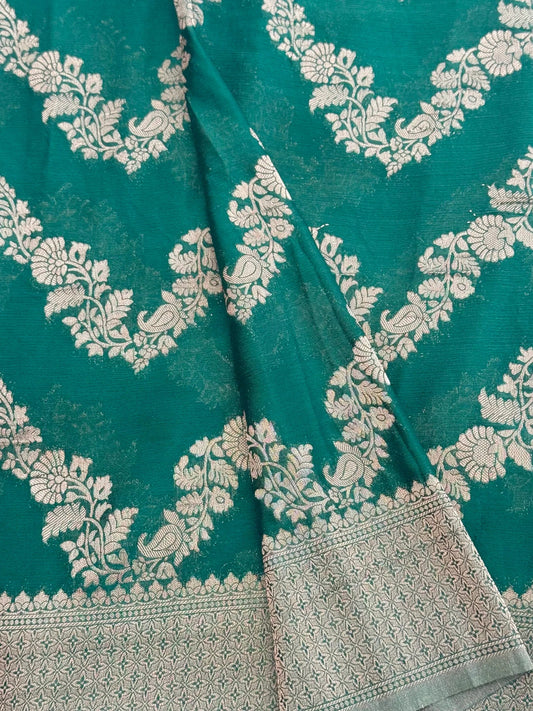 Pure Georgette Silk Banarasi Saree – Green