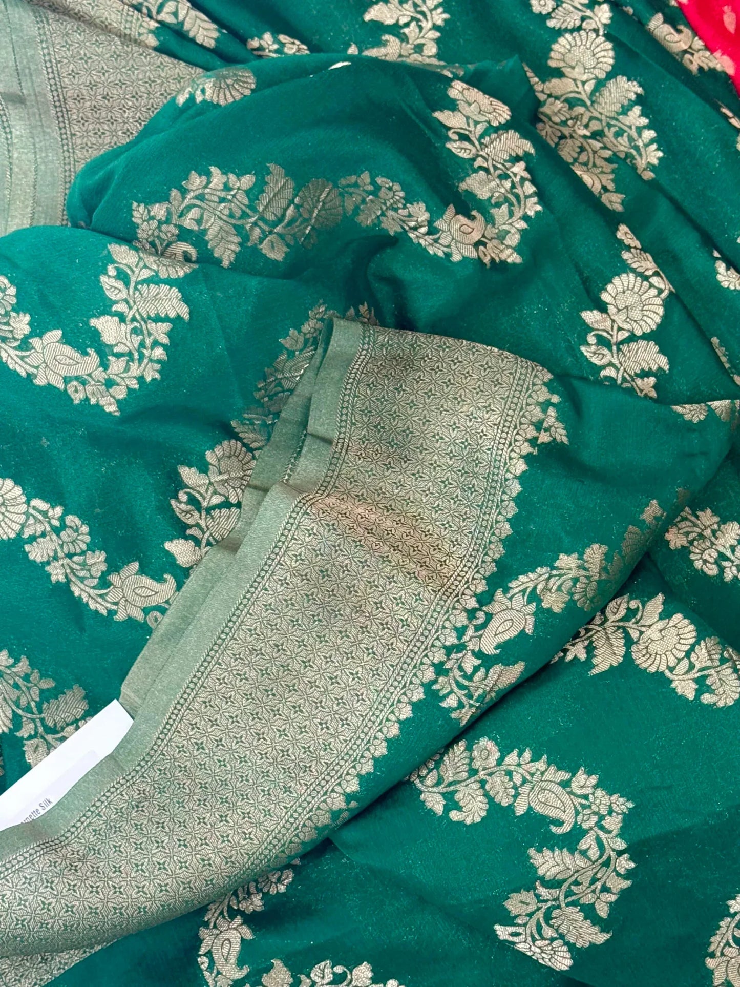 Pure Georgette Silk Banarasi Saree – Green