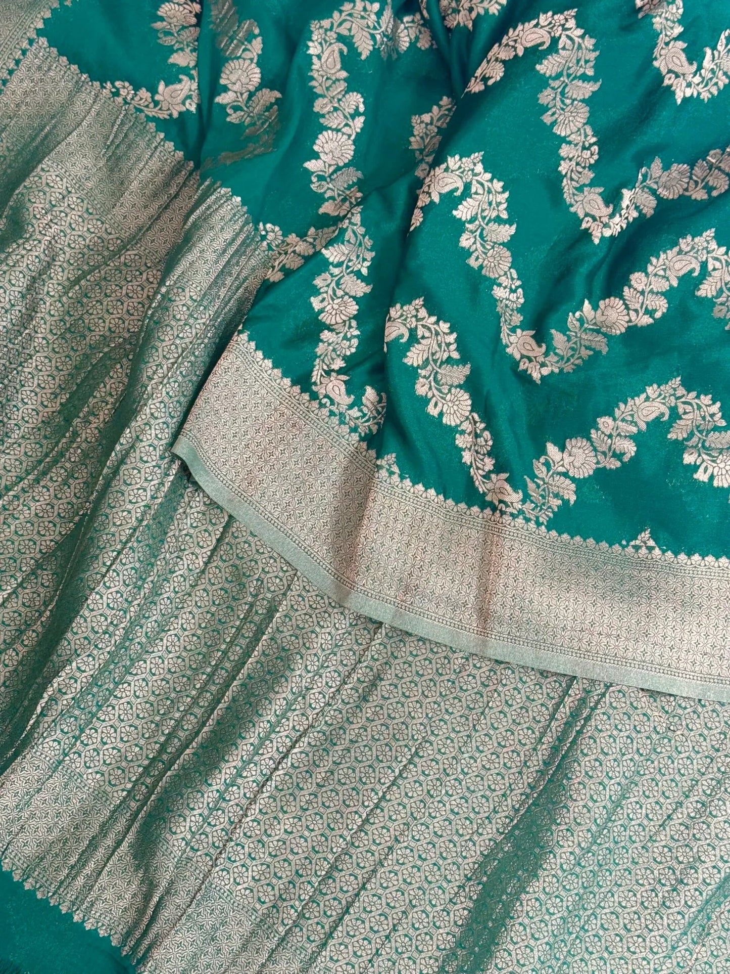 Pure Georgette Silk Banarasi Saree – Green