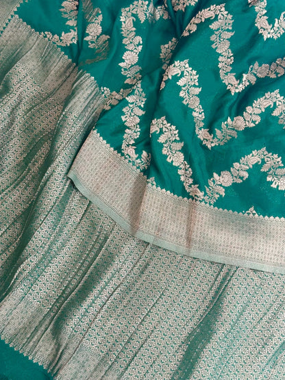 Pure Georgette Silk Banarasi Saree – Green