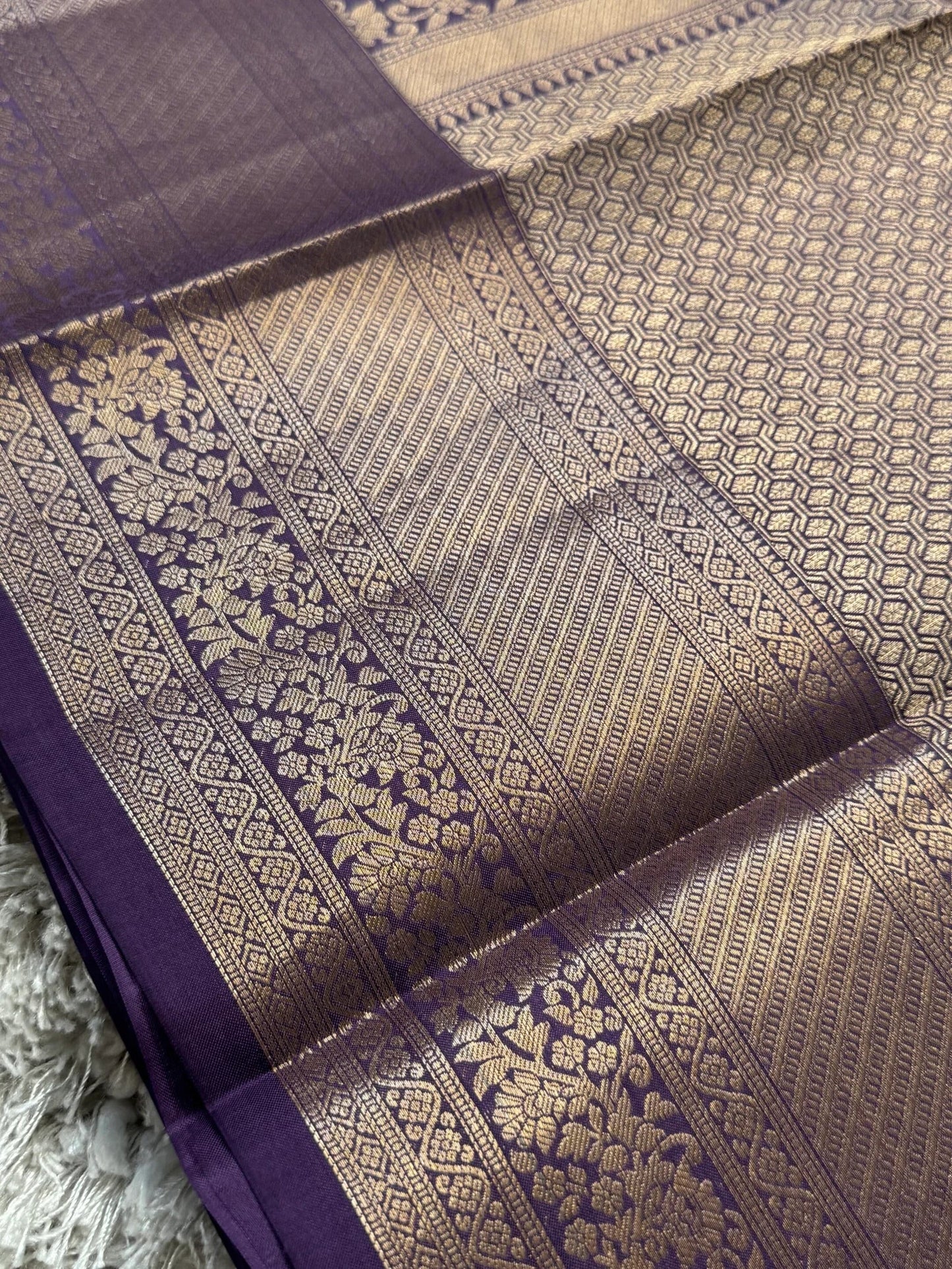 KANJIVARAM PURE SILK SAREE – Fully Brocade Saree in Sage Lavender