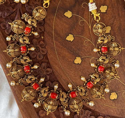 Antique Neckpiece with Earrings - Coral
