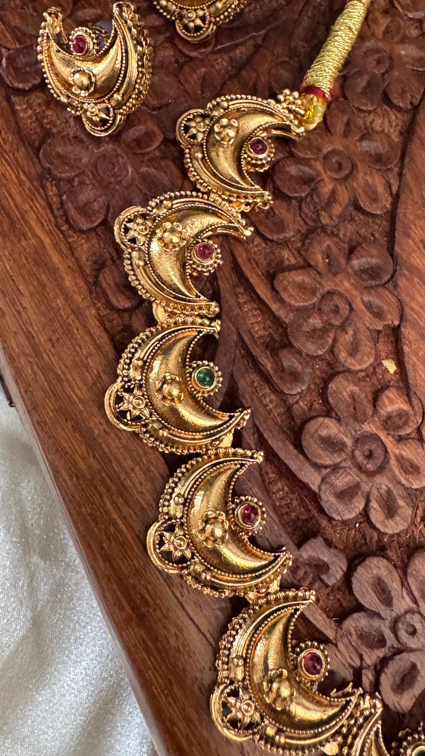 Gold-Toned Crescent Motif Choker Necklace Set