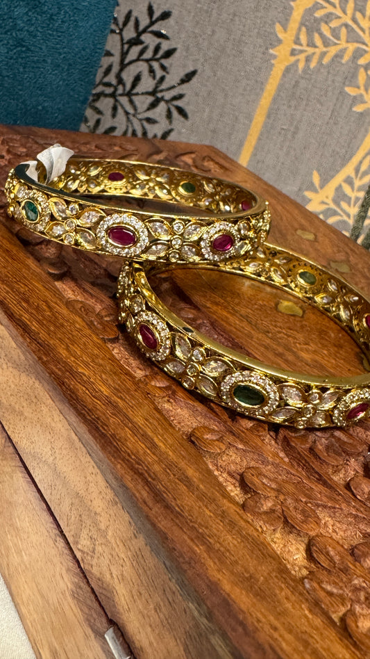 Antique gold plated Temple Bangle Jewellery