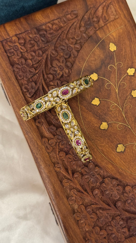 Antique gold plated Temple Bangle Jewellery