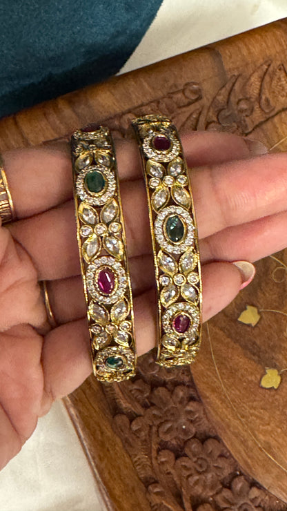 Antique gold plated Temple Bangle Jewellery