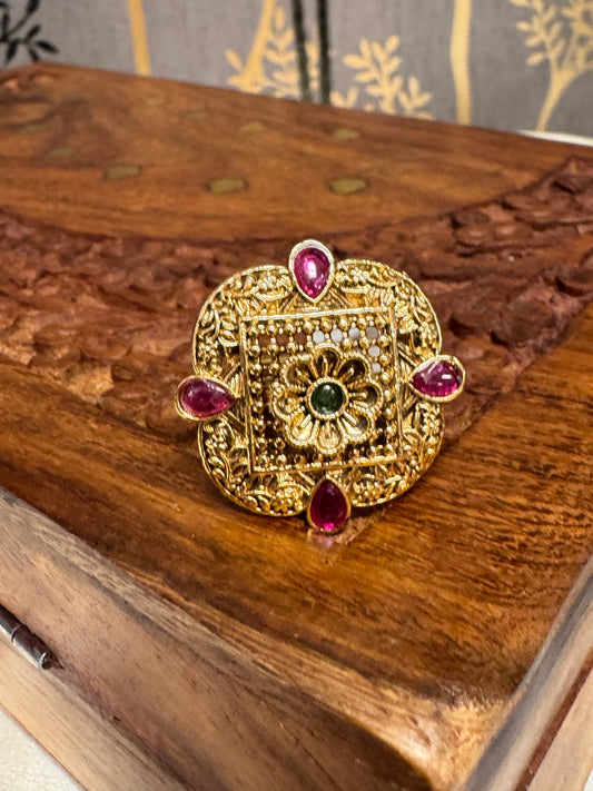 Antique Gold Plated Finger Ring