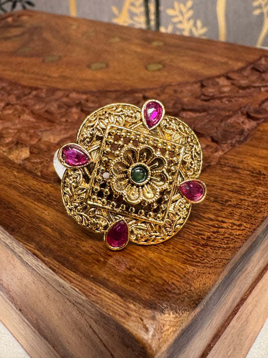 Antique Gold Plated Finger Ring