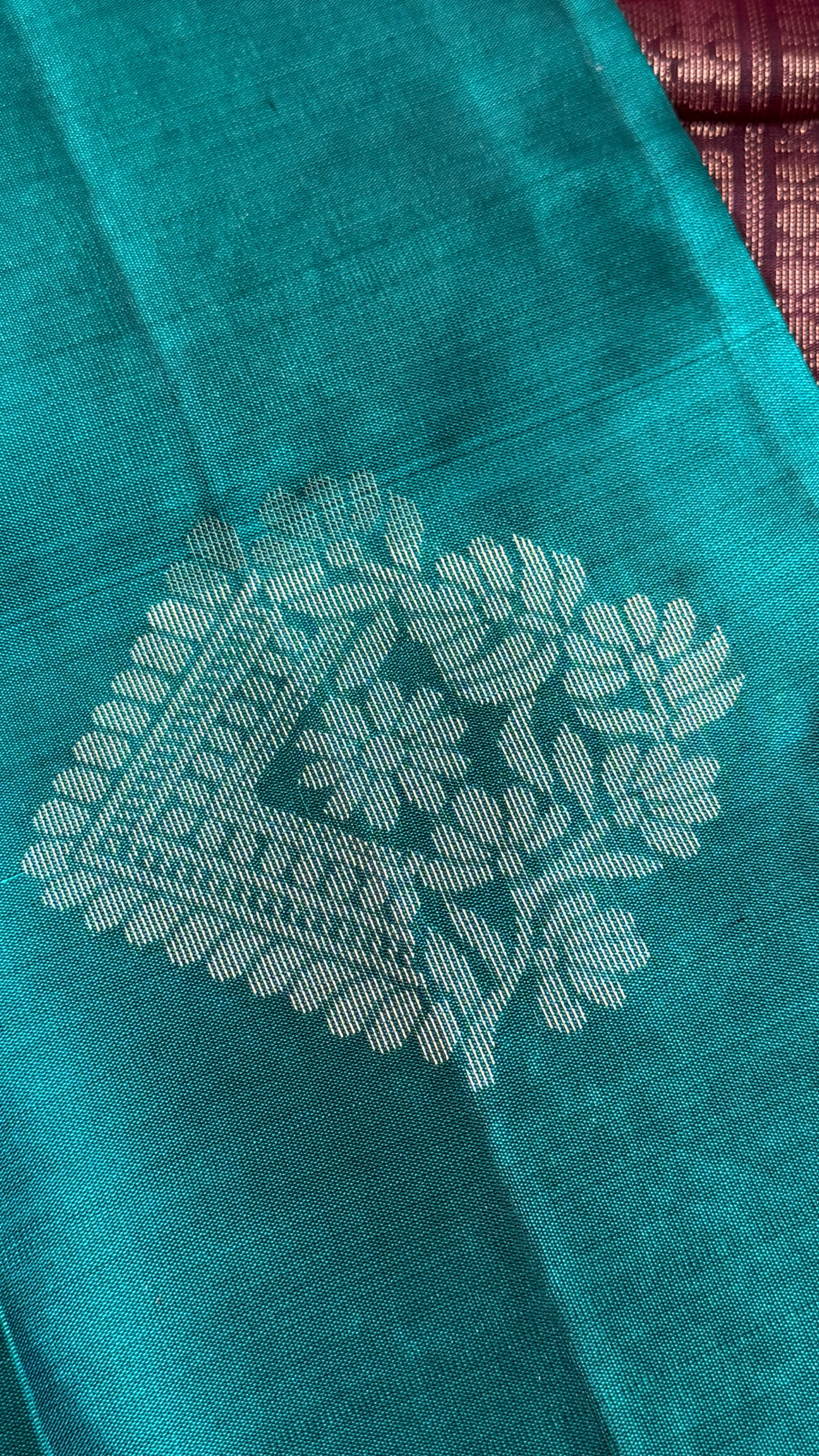 Pure Handloom Soft Silk Saree – Rama Blue with Maroon Pallu