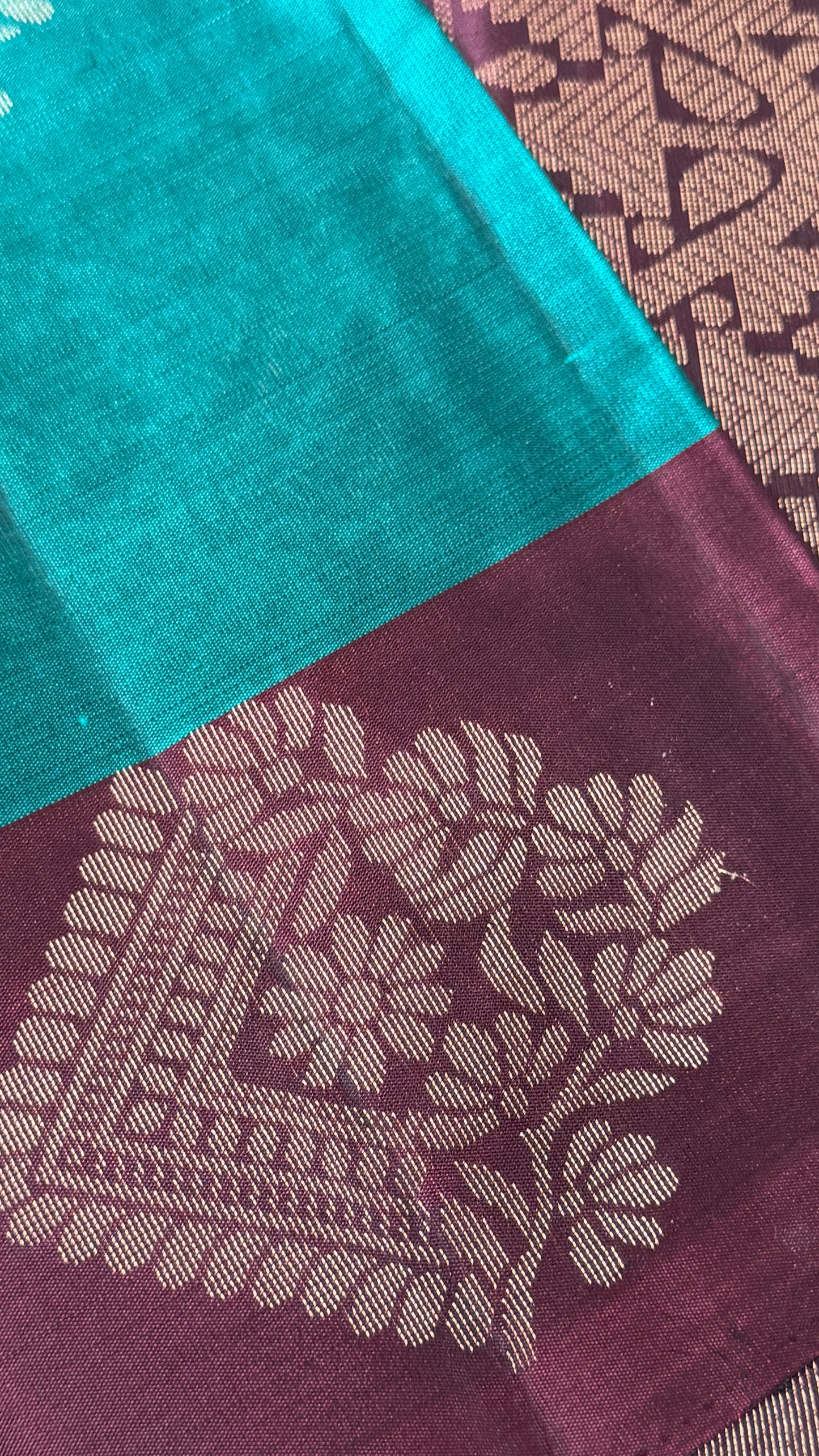 Pure Handloom Soft Silk Saree – Rama Blue with Maroon Pallu