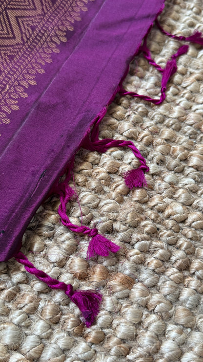Pure Handloom Soft Silk Saree – Grey and Wine