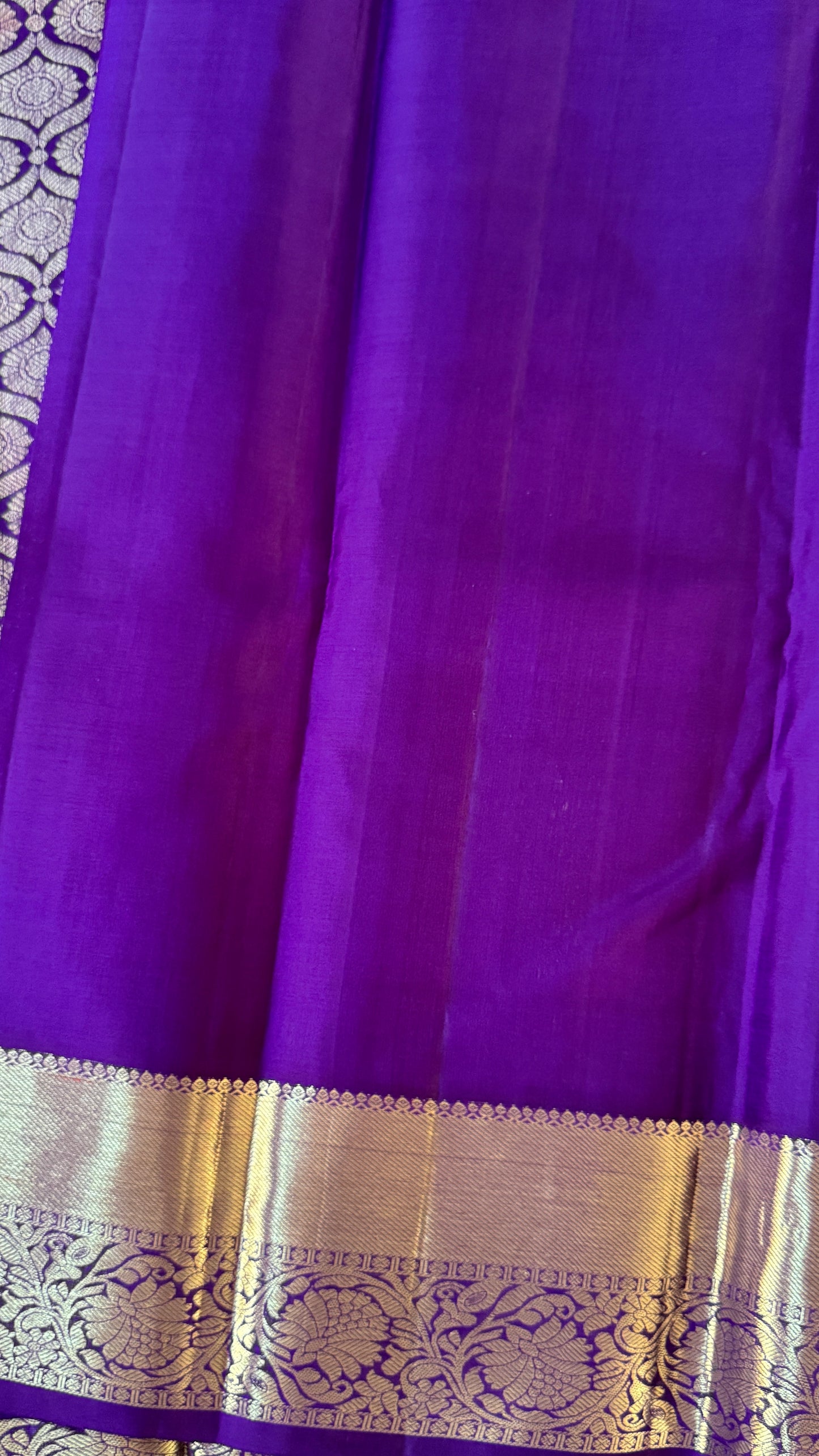 KANJIVARAM PURE SILK HANDLOOM SAREE – AQUAMARINE & PURPLE