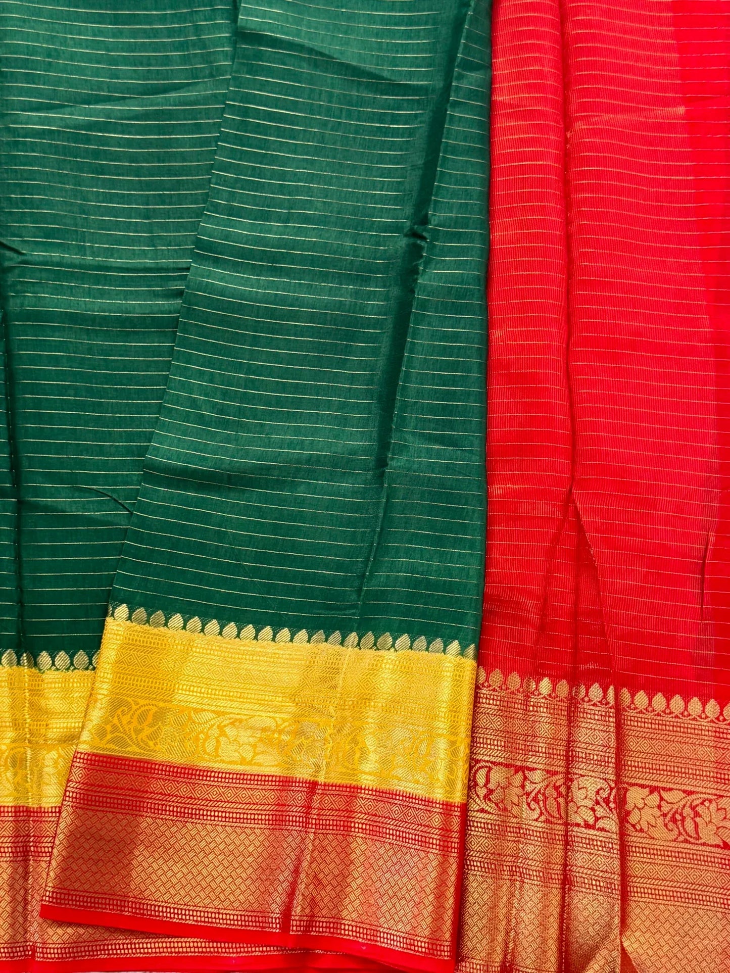 Mini Mysore silk – Pure Crepe silk saree – Green