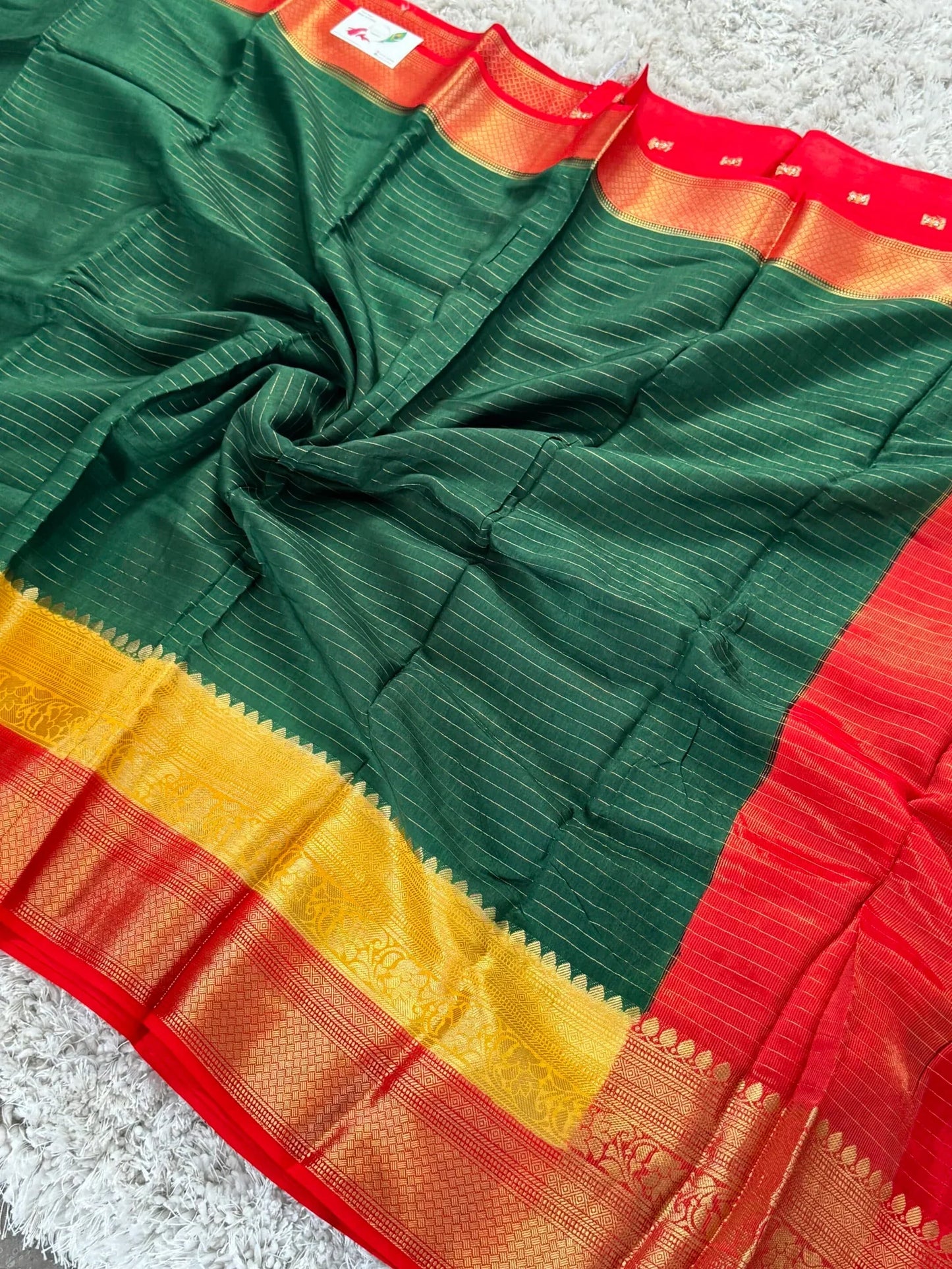 Mini Mysore silk – Pure Crepe silk saree – Green