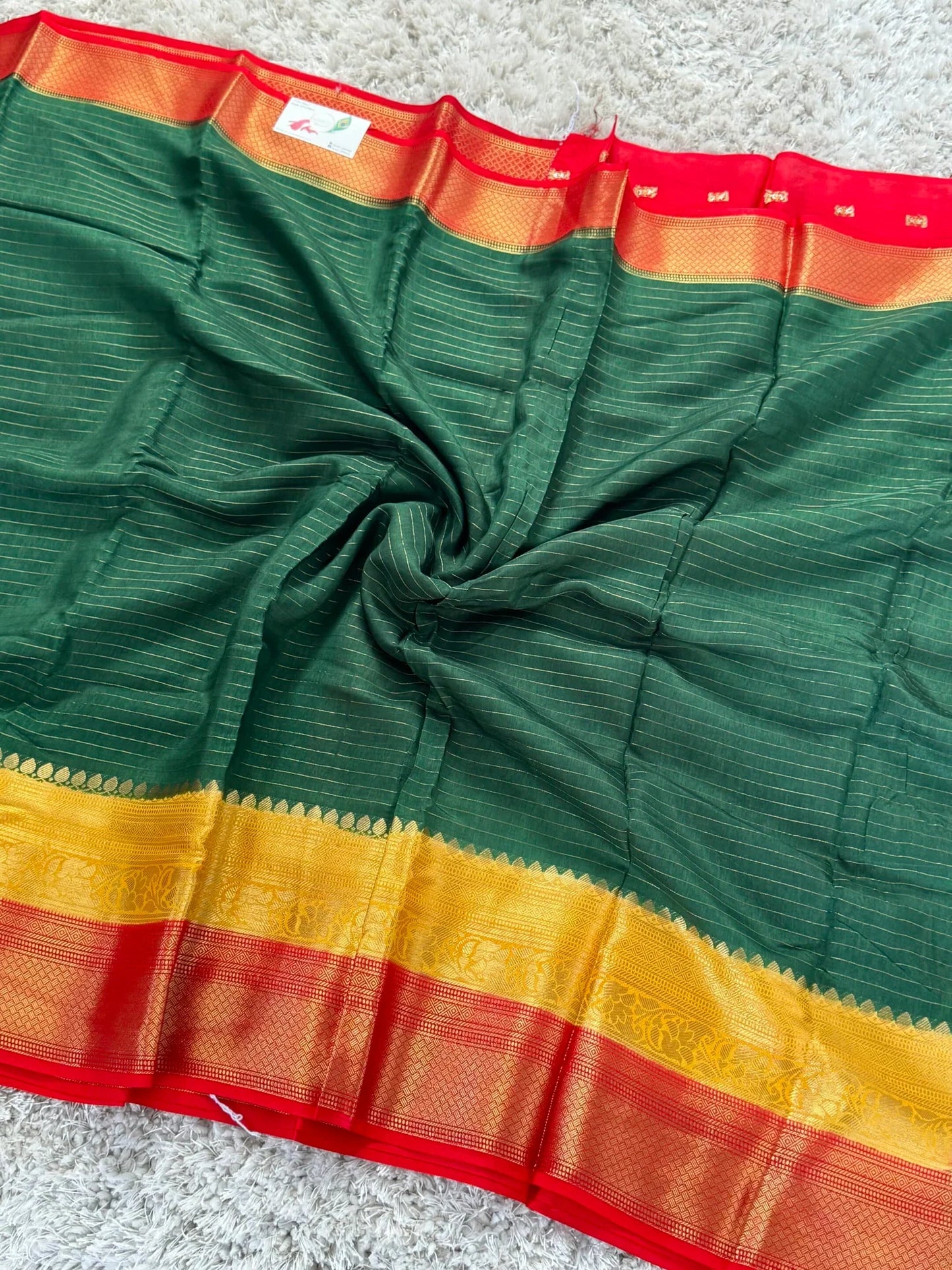 Mini Mysore silk – Pure Crepe silk saree – Green