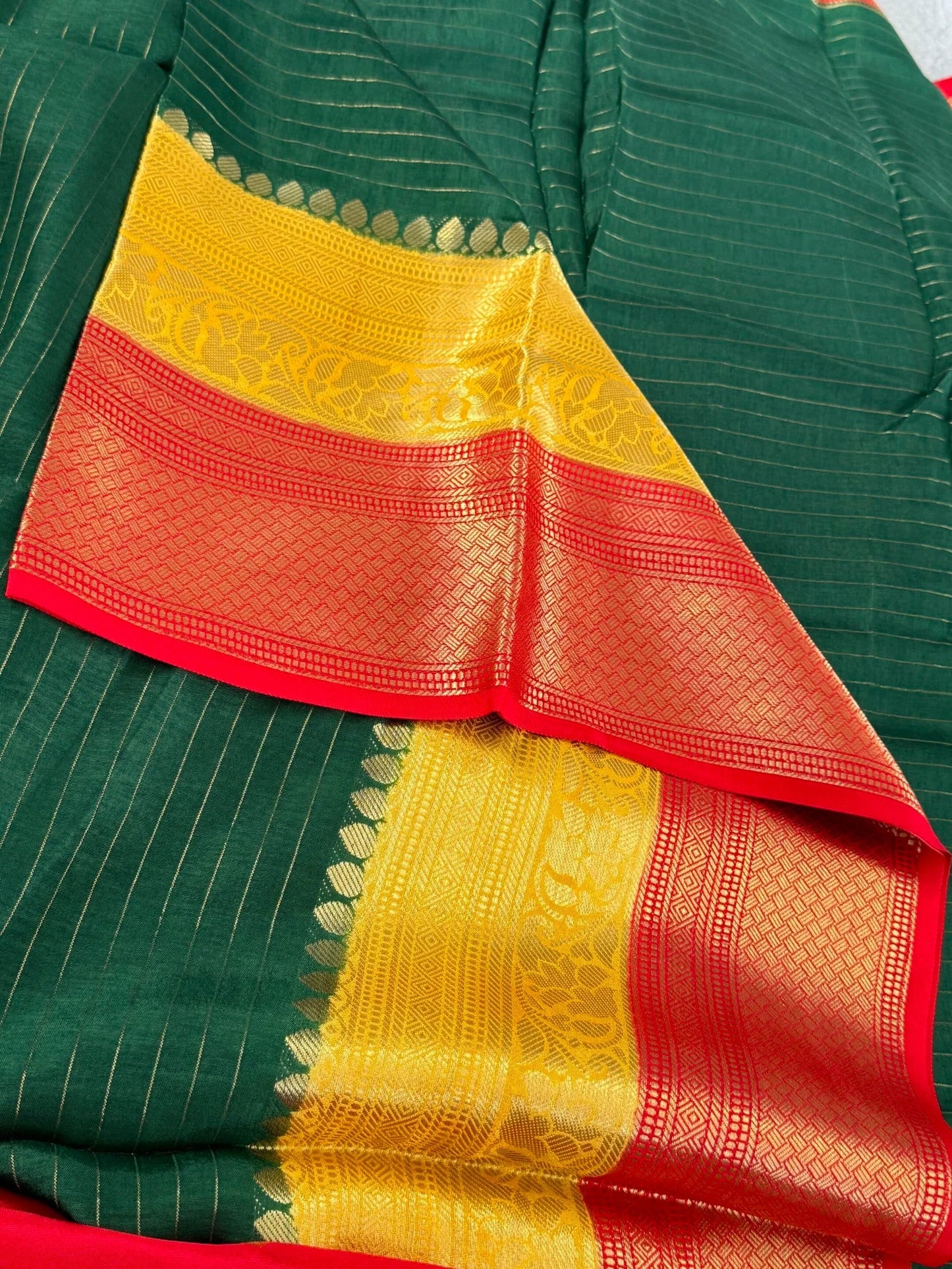 Mini Mysore silk – Pure Crepe silk saree – Green