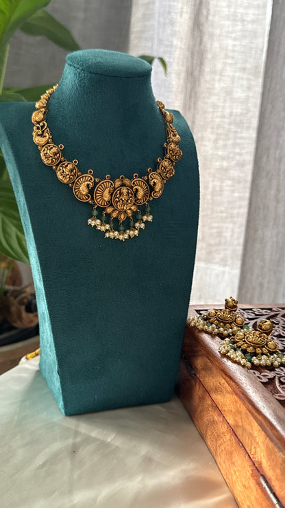 Antique Gold-Plated Lakshmi Temple Choker Set