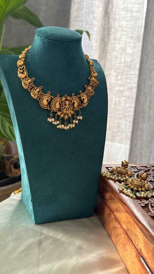 Antique Gold-Plated Lakshmi Temple Choker Set