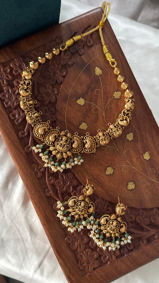 Antique Gold-Plated Lakshmi Temple Choker Set