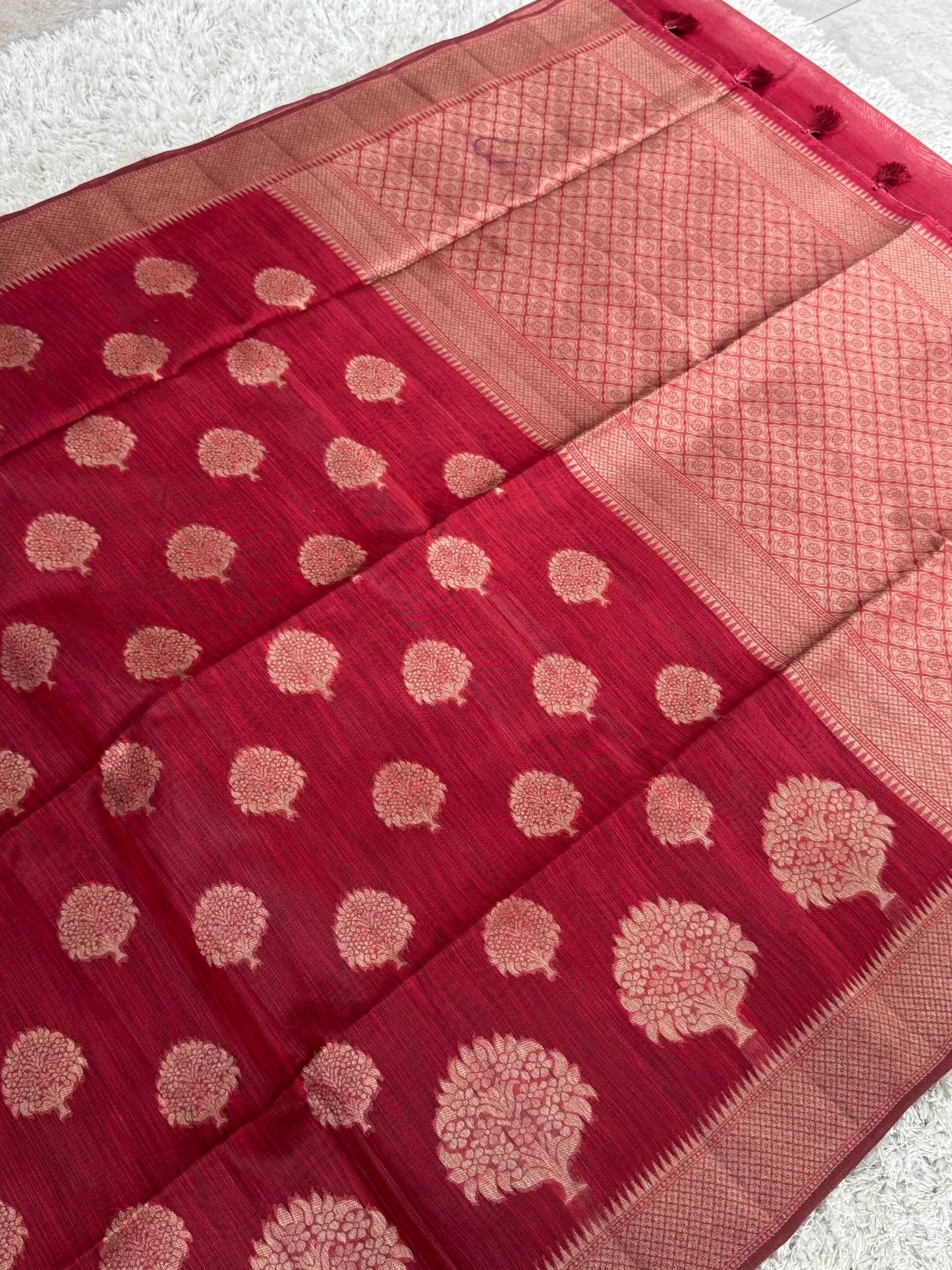 Cotton Silk Saree – Maroon