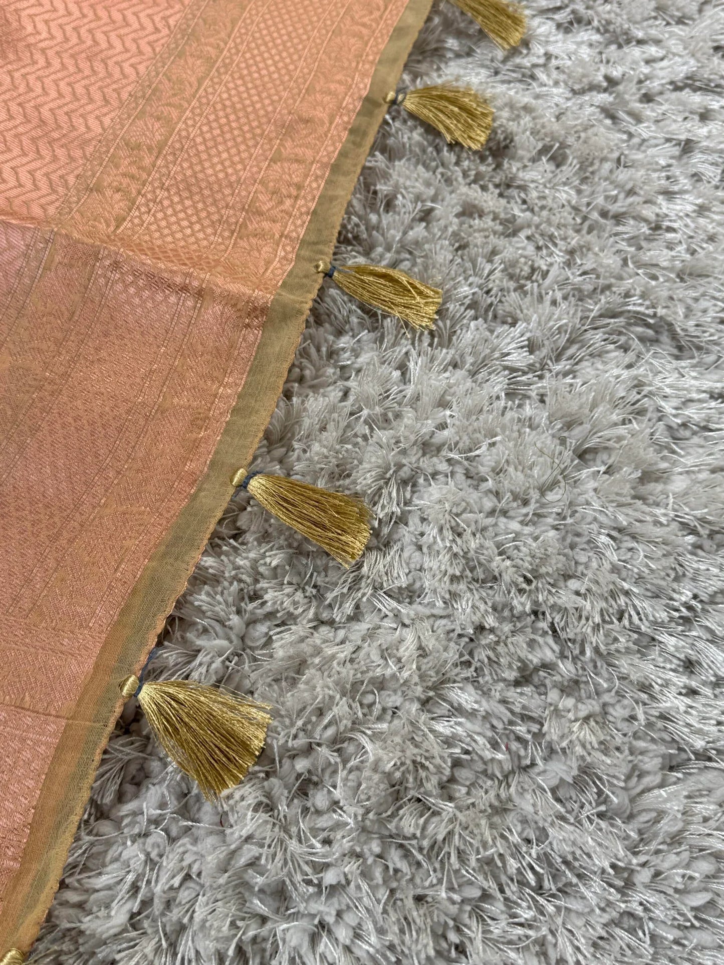 Cotton Silk Saree – Sage green with Rose gold Zari