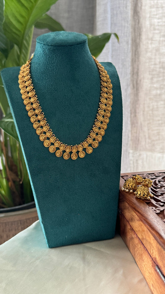 Antique Lakshmi Coin Neckpiece with Earrings