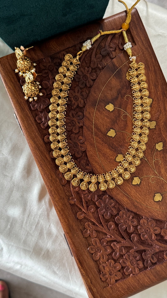 Antique Lakshmi Coin Neckpiece with Earrings